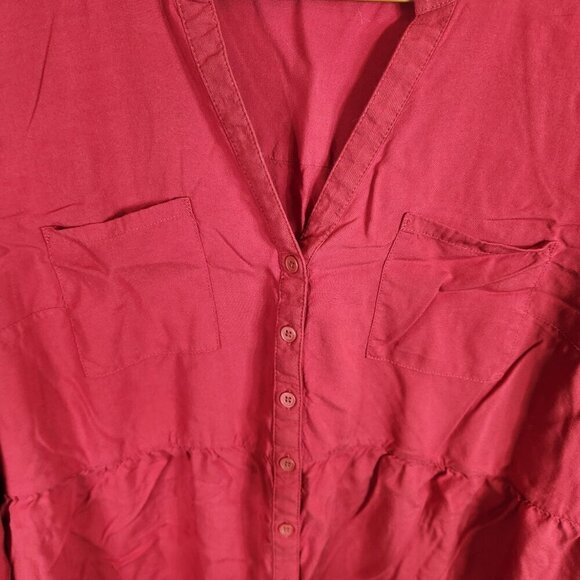Torrid Red Emma Babydoll Tunic Blouse Long Sleeve Size 2 - Picture 2 of 10